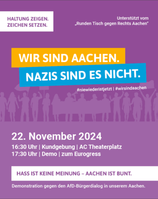 Wir sind Aachen Nazis sind es nicht 22. November